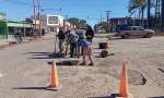 Tareas de bacheo en Joaquín V. González