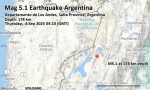 Temblor en el departamento Los Andes