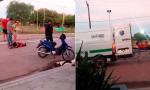 Motociclista resultó herido tras chocar contra un automóvil en pleno centro de Monte Quemado.