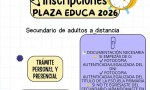 La Subsecretaría de Capacitación de la Municipalidad de Plaza Huincul informa la apertura de las inscripciones al programa Plaza Educa, una propuesta educativa destinada a la finalización de los estudios secundarios en modalidad a distancia.