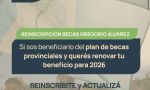 Beca Provincial Gregorio Álvarez - Reinscripciones 2026