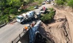 Continúan los trabajos de protección del puente de la RP 5 sobre el arroyo Las Hacheras