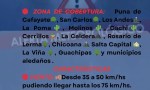 Alerta amarilla en Salta por vientos fuertes: Ráfagas de hasta los 75 km/h