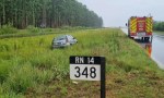 A CAUSA DE LA LLUVIA UN AUTOMÓVIL DESPISTÓ EN LA RUTA 14