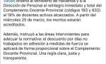 DOCENTES: DEVOLVERÁN LOS DESCUENTOS REALIZADOS POR PARO
