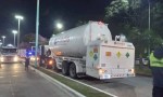 CAMIÓN CON OXÍGENO SUFRIÓ PÉRDIDAS AL BAJAR DEL PUENTE GRAL. BELGRANO