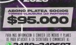Están a la venta el abono a Plateas en Villa Dálmine