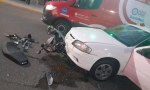 ​Siniestro vial frente al Club Aberastain: una pareja en moto fue hospitalizada con heridas de gravedad